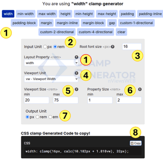 How to use layout clamp generator with one-dimensional properties